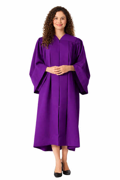 Premium Senior Trinity Choir Robe with Open Sleeves | Matte Polyester Church Choir Gown
