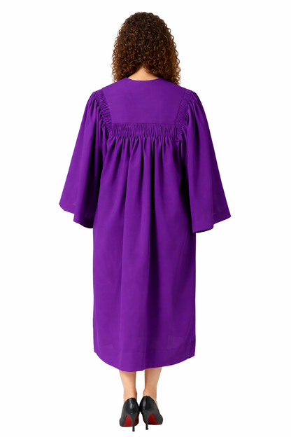 Premium Senior Trinity Choir Robe with Open Sleeves | Matte Polyester Church Choir Gown