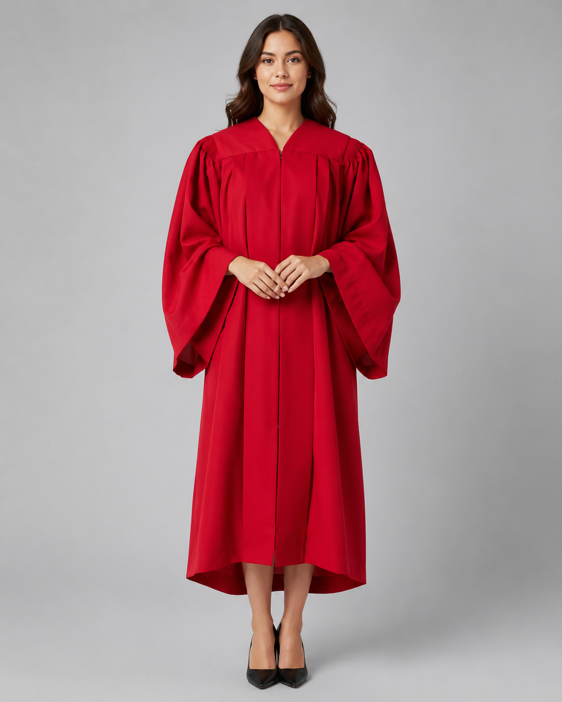 Premium Senior Trinity Choir Robe with Open Sleeves | Matte Polyester Church Choir Gown