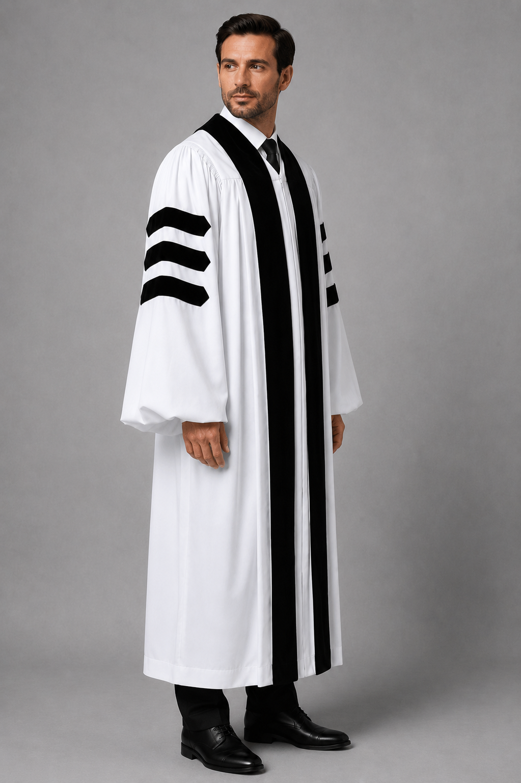Premium Deluxe White Clergy Robe