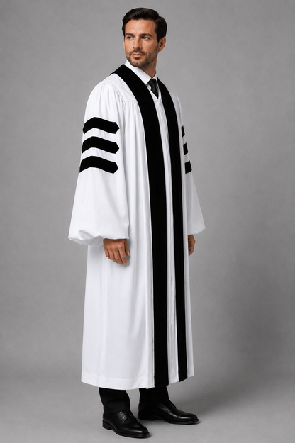 Premium Deluxe White Clergy Robe