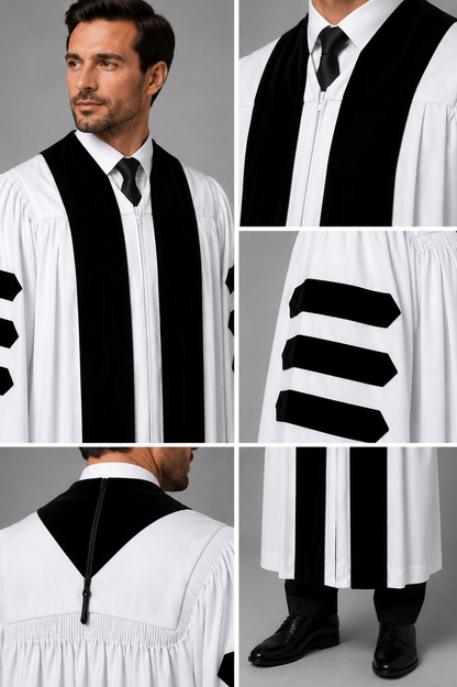 Premium Deluxe White Clergy Robe