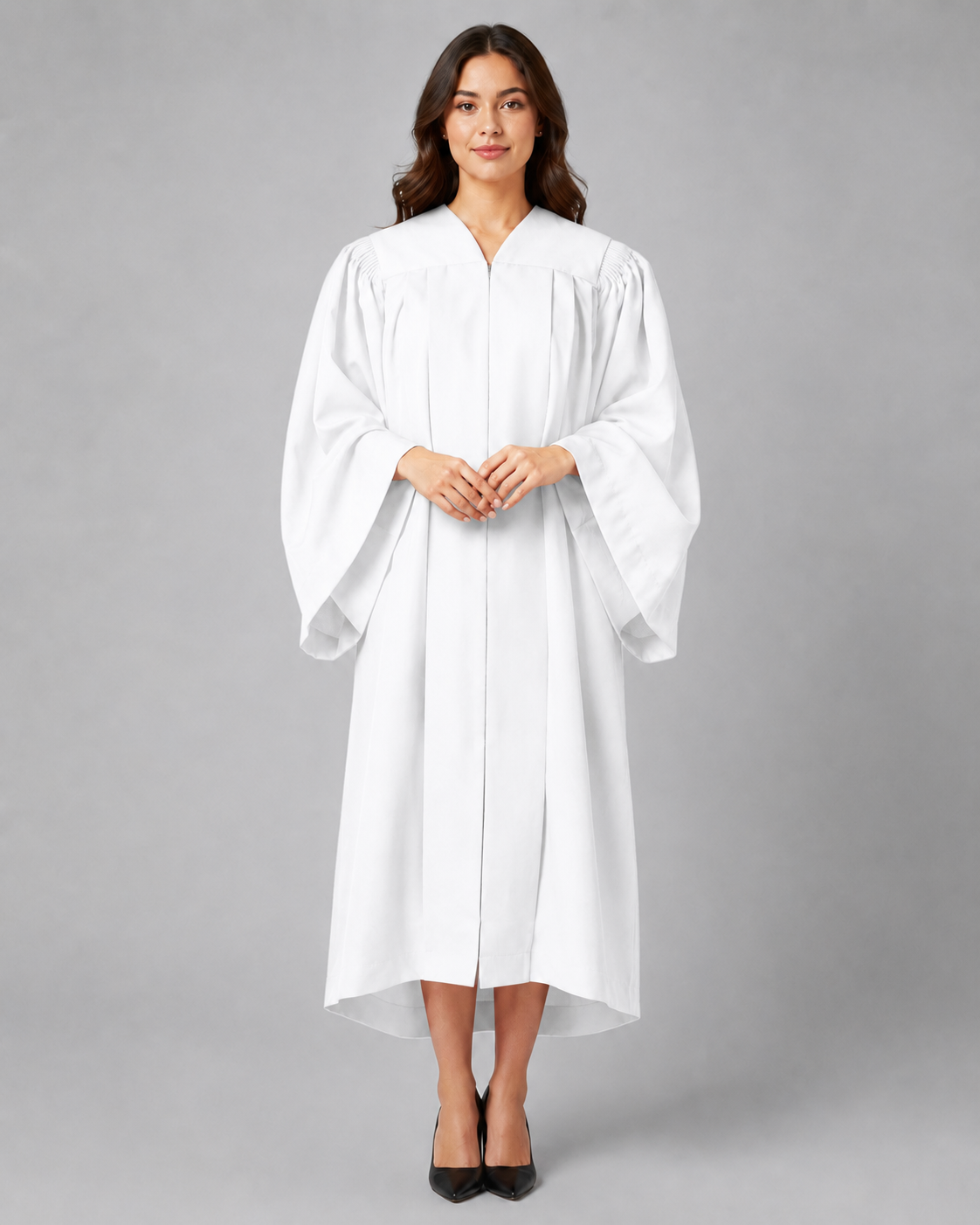 Premium Senior Trinity Choir Robe with Open Sleeves | Matte Polyester Church Choir Gown