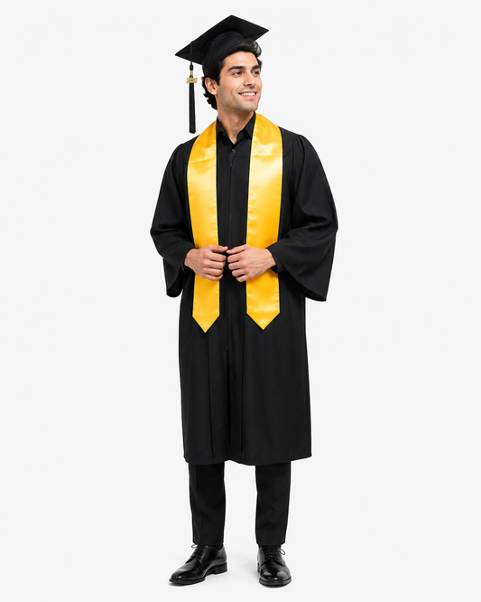 High School Graduation Cap Gown Package with Tassel & Stole Package | Premium Matte Finish 15 Color's