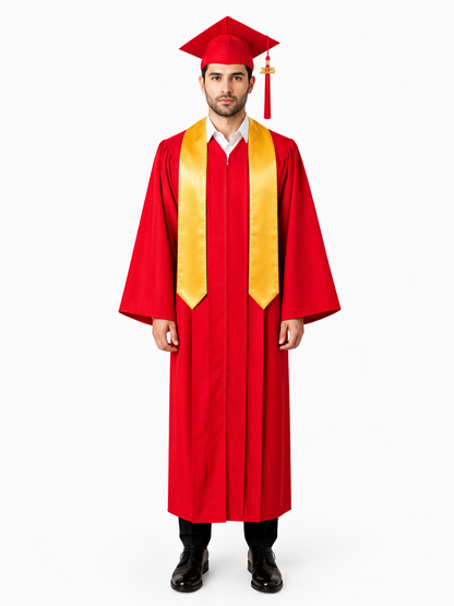High School Graduation Cap Gown Package with Tassel & Stole Package | Premium Matte Finish 15 Color's