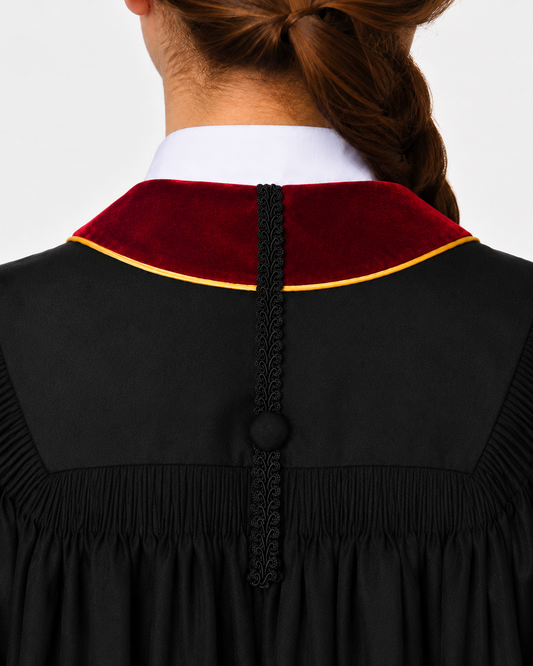 Super Deluxe Doctoral Academic Gown Only - Red with Gold Piping