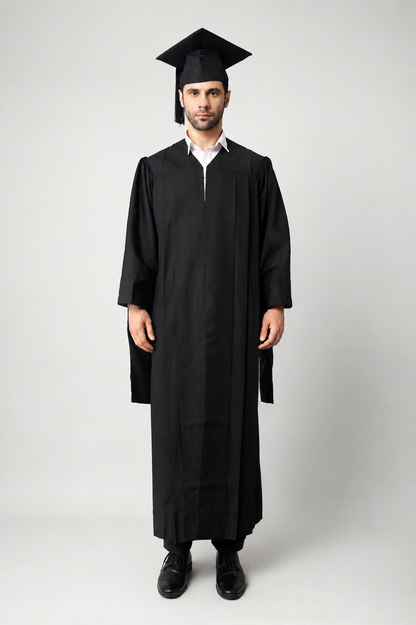 Classic Gathered Master Graduation Gown Cap Tassel Package