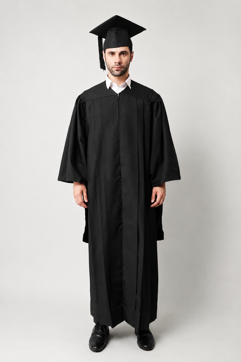Premium Matte Fluted Master Graduation Gown Cap Tassel Package