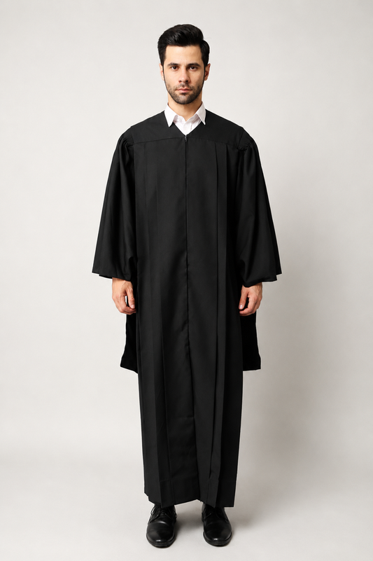 Premium Matte Fluted Master Graduation Gown only