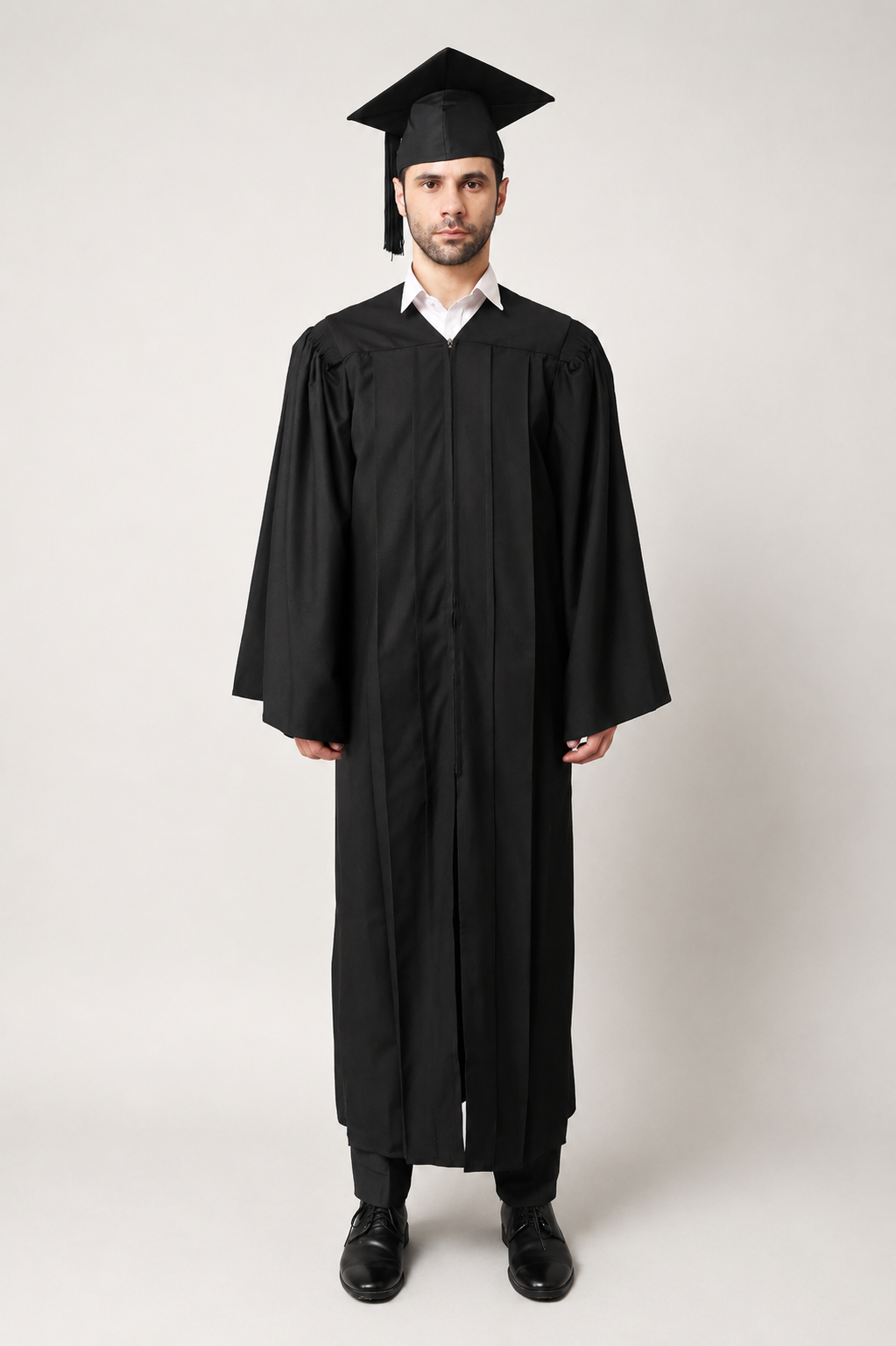 Premium Matte Fluted Bachelor Graduation Gown Cap Tassel Package