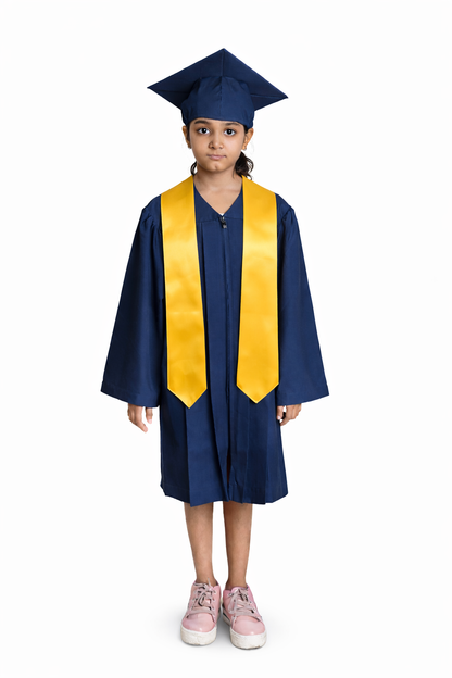 Kinder's Graduation Cap Gown Package with Tassel & Stole Package | Premium Matte Finish 15 Color's