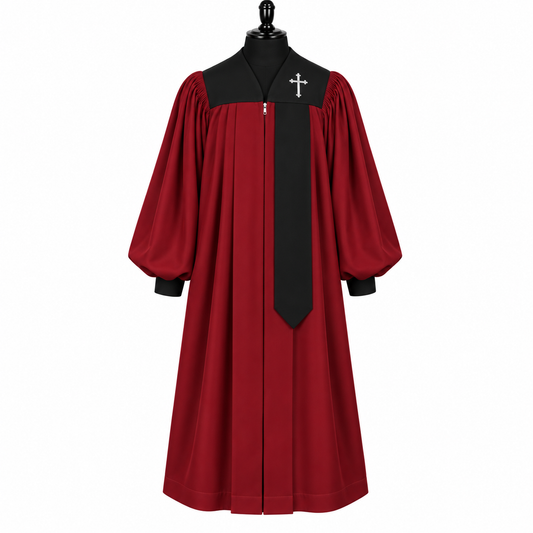 Covenant Maroon Choir Robe – Multiple Sizes & Yoke Color Options