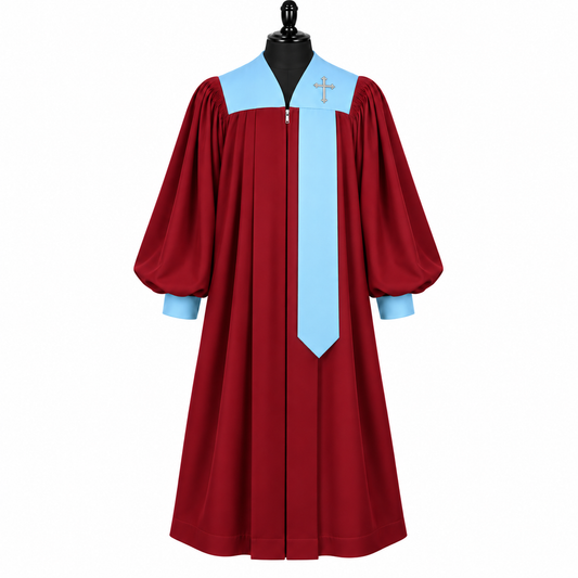 Covenant Maroon Choir Robe – Multiple Sizes & Yoke Color Options