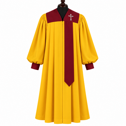 Covenant  Choir gold Robe – Multiple Sizes & Yoke Color Options