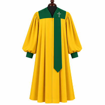 Covenant  Choir gold Robe – Multiple Sizes & Yoke Color Options