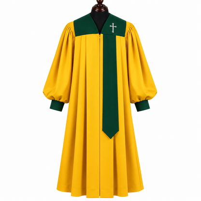 Covenant  Choir gold Robe – Multiple Sizes & Yoke Color Options