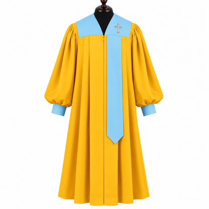 Covenant  Choir gold Robe – Multiple Sizes & Yoke Color Options