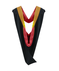 Deluxe Bachelors/Master Hood - Drab Velvet, Red & Golden Yellow