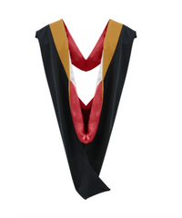 Deluxe Bachelors/Master Hood - Drab Velvet, Red & White