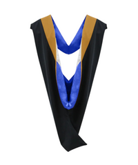 Deluxe Bachelors/Master Hood - Drab Velvet, Royal Blue & White