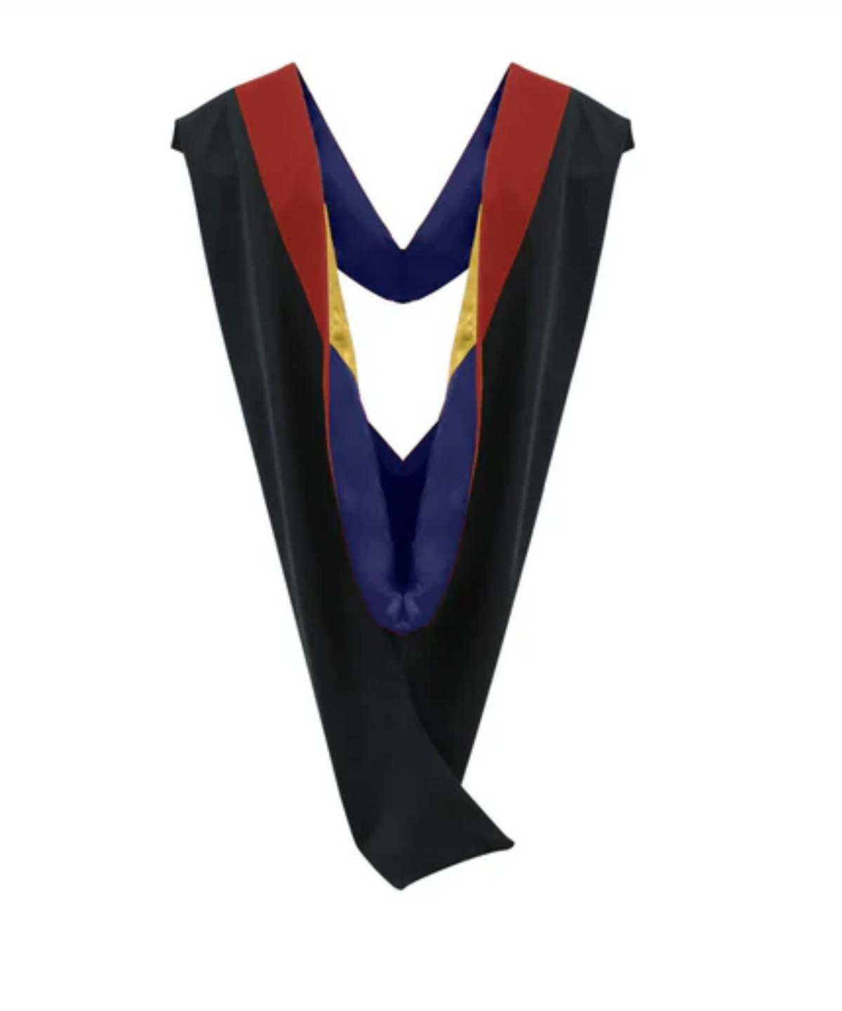 Deluxe Bachelors/Master Hood - Scarlet Velvet, Dark Blue & Golden Yellow