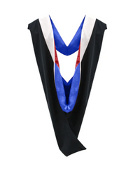 Deluxe Bachelors/Master Hood - White Velvet, Royal Blue & Red