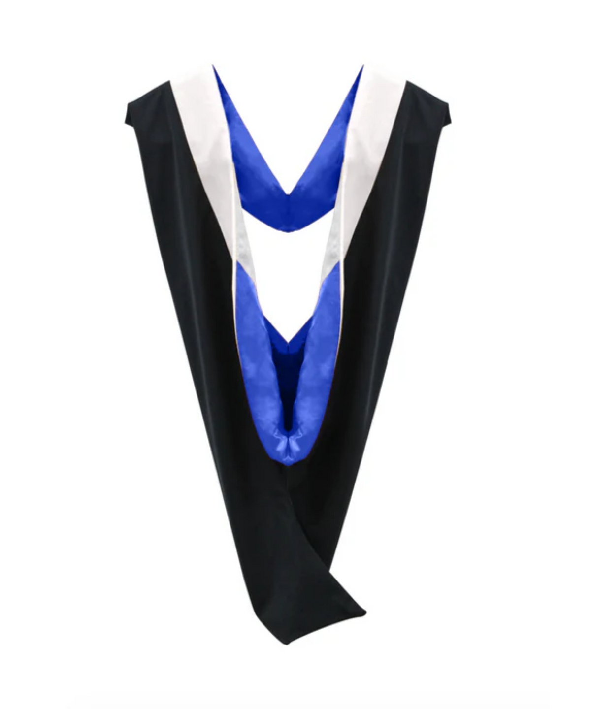 Deluxe Bachelors/Master Hood - White Velvet, Royal Blue & White