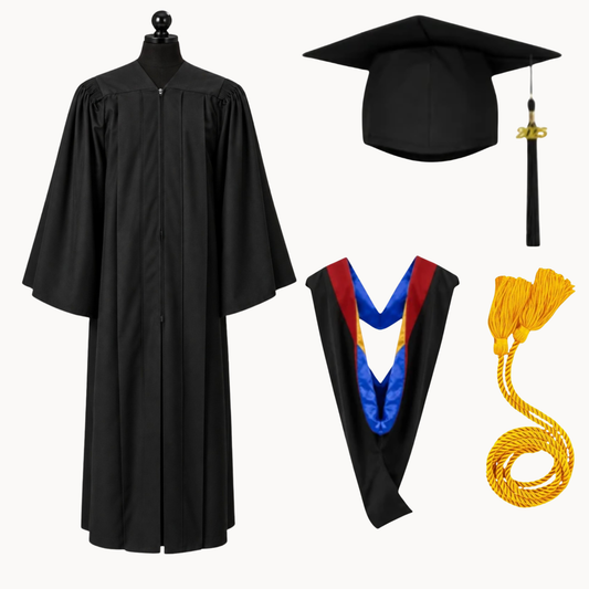 Premium Matte Fluted Bachelor Graduation Package | Gown, Cap, Tassel, Hood & Honor Cord