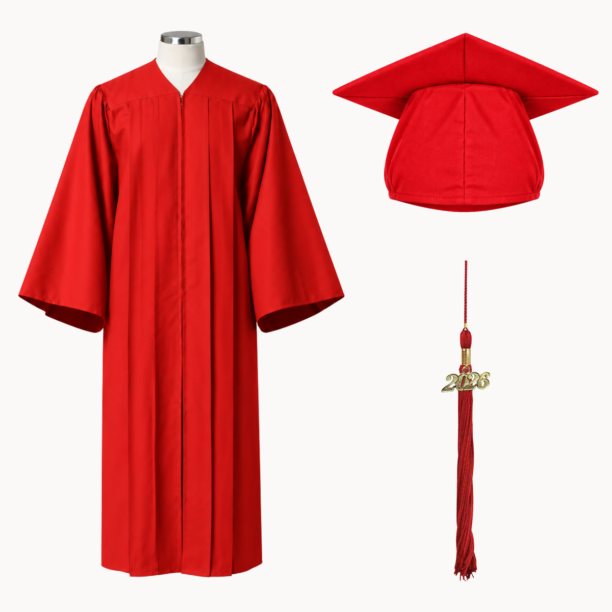 Classic Gathered Bachelor Graduation Gown, Cap & Tassel Package