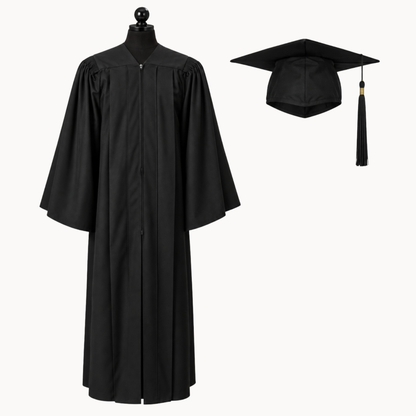 Premium Matte Fluted Bachelor Graduation Gown, Cap & Tassel