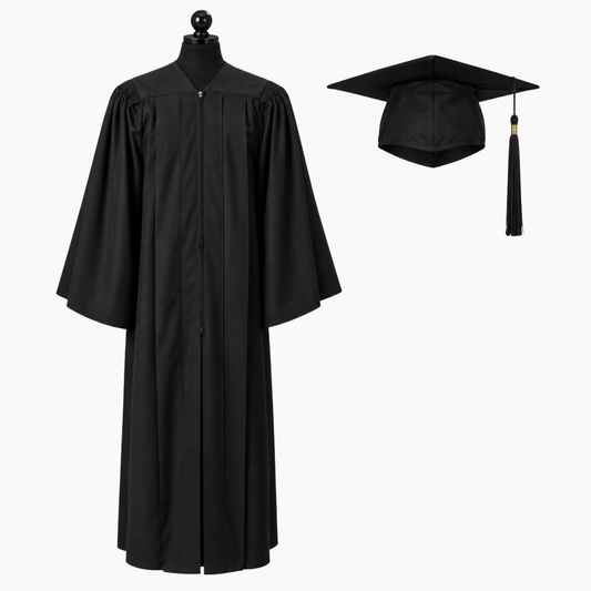 Premium Matte Fluted Bachelor Graduation Gown, Cap & Tassel