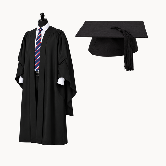 Deluxe Fluted Bachelor Graduation Gown & Mortarboard