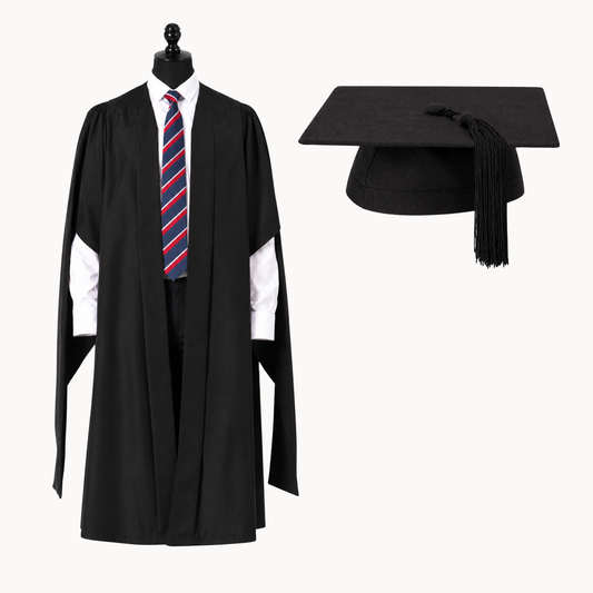 Deluxe Fluted Master Academic Gown & Mortarboard