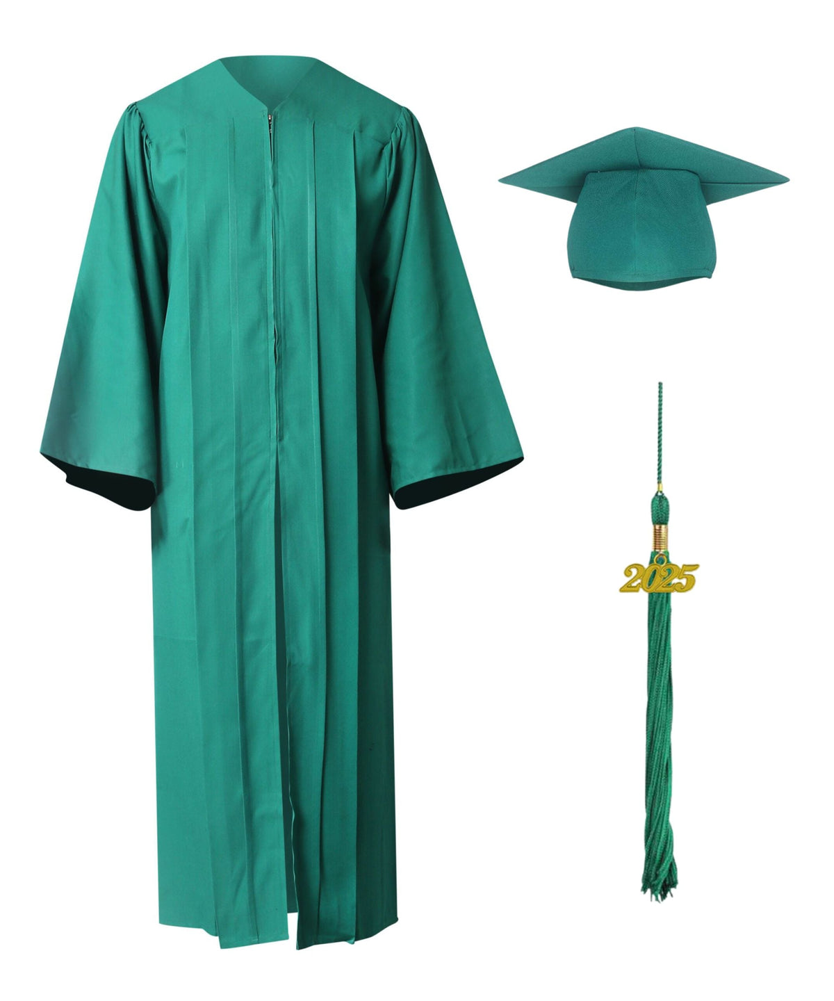 Emerald green Matte Kindergarten Cap, Gown & Tassel Package