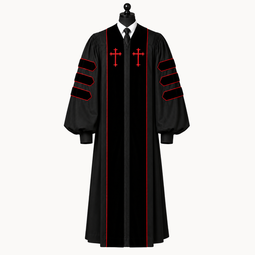 Premium Deluxe Black Dr. of Divinity Clergy Robe