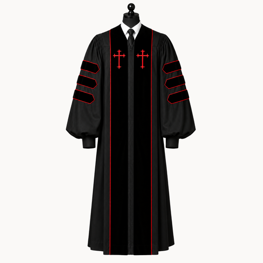 Premium Deluxe Black Dr. of Divinity Clergy Robe