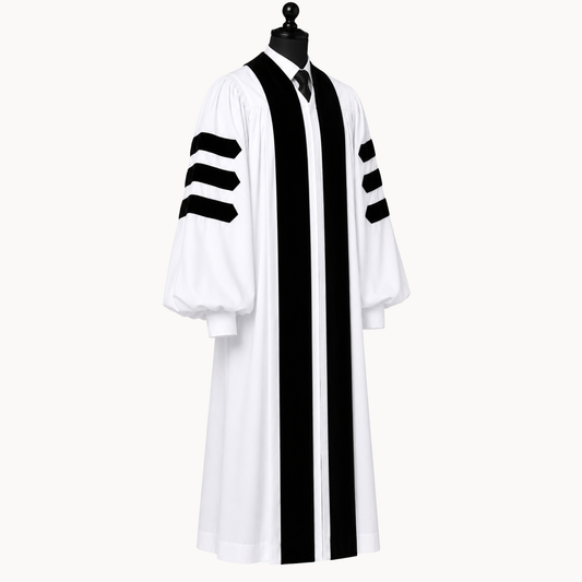 Premium Deluxe White Clergy Robe