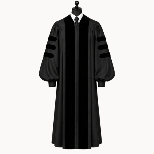 Premium Deluxe Black Clergy Robe