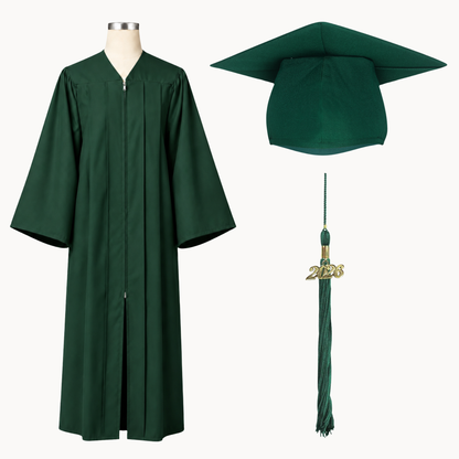 Classic Gathered Bachelor Graduation Gown, Cap & Tassel Package