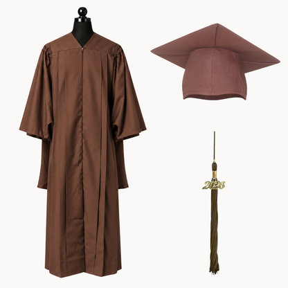 Premium Matte Fluted Master Graduation Gown, Cap & Tassel Package