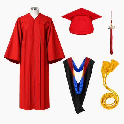 Classic Matte Gathered Bachelor Graduation Package | Gown, Cap, Tassel, Hood & Honor Cord
