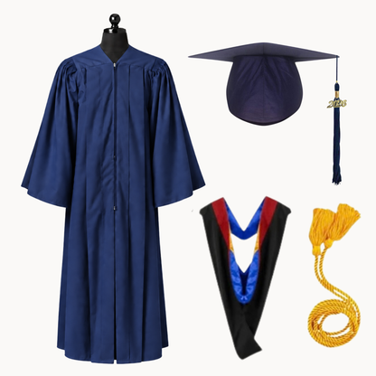 Premium Matte Fluted Bachelor Graduation Package | Gown, Cap, Tassel, Hood & Honor Cord